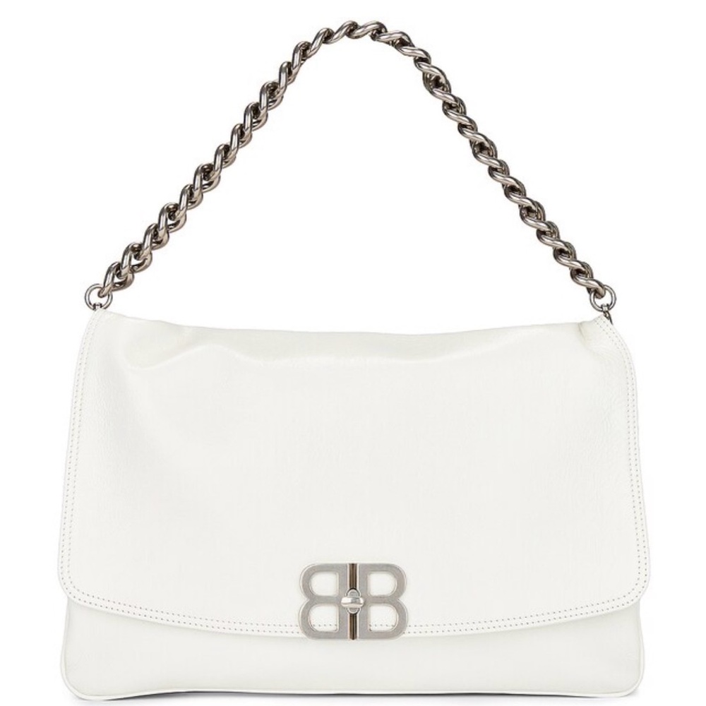 Balenciaga BB Soft Flap Bag In Optic White